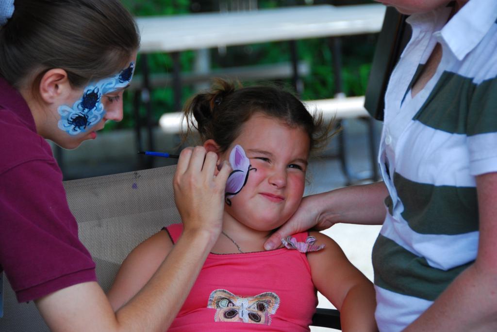 Lily getting facepainted